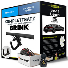 Für SEAT Leon III Typ 5F,5F1 Anhängerkupplung abnehmbar +eSatz 7pol 12-