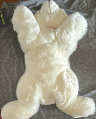 RBI Soft Plush Washable White Teddy Bear Stuffed Animal w/ Red Ribbon