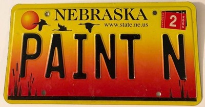 PAINT N Vanity License Plate Artist Painter Painting Nebraska