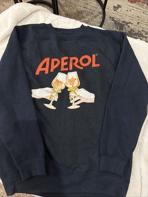 Aperol Cin Cin Crewneck Sweatshirt Medium Navy NWOT Authentic
