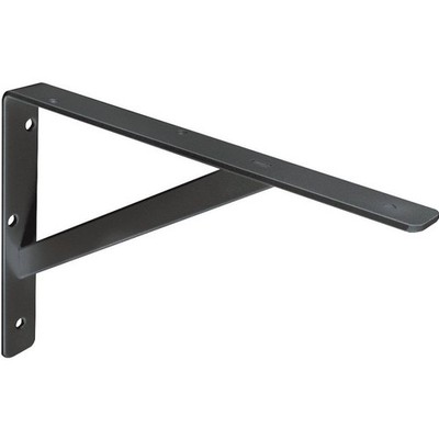 Knape & Vogt 208BLK300 Shelf L-Bracket, 12 in L, Steel, Black