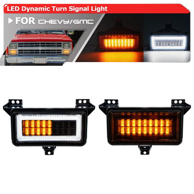 For Chevrolet GMC Pickup Truck Switchback LED Signal Blinker Corner Light Smoked