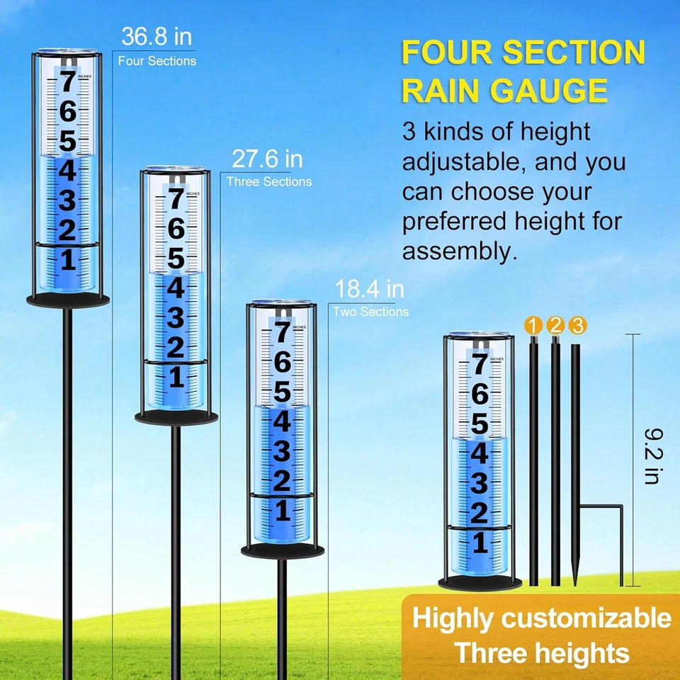 Pluviómetro Exterior Actualizado, Preciso A Prueba de Congelación Espesado Pluviómetros Exterior Foto 3 de 4