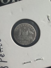 1918 Australian Silver .925 Threepence - Australia 3 Pence - Free Shipping