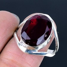 Mozambique Garnet Handmade 925 Sterling Silver Jewelry Ring US Size 10