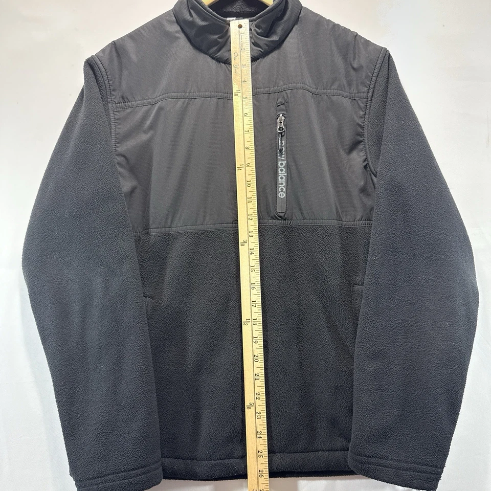 New Balance Men's Small Hooded Full Zip Fleece Lined Jacket Black Coat - Image 4 of 4