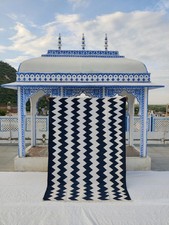 Modern Handwoven Cotton Rug Color Black and White Handmade Design Carpet Rug