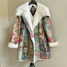 NWOT Johnny Was Sherpa Fur & Faux Suede Flora...