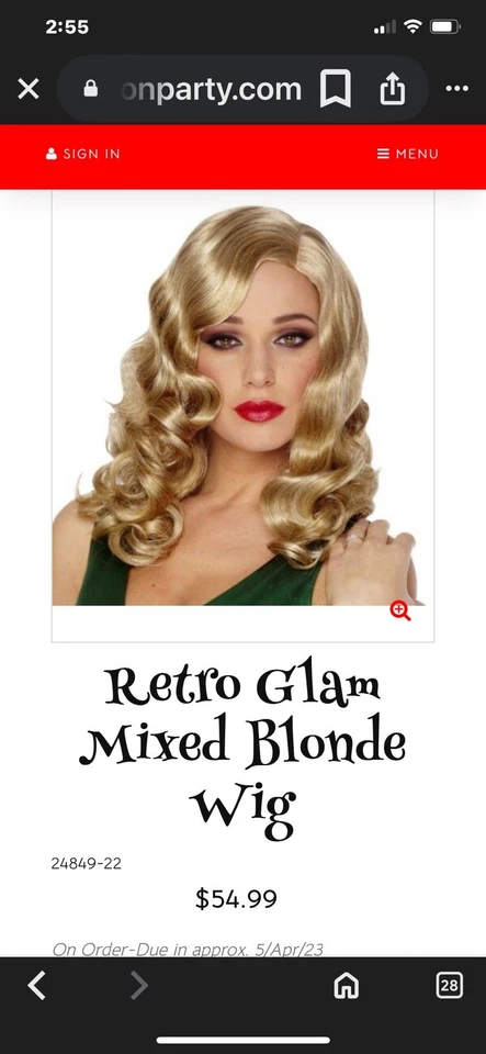 $54 Michele’s Deluxe Retro  Glam Adult Womens Costume FRANCO Mixed Blonde - Image 4 of 4