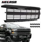 Fits Silverado 2500 HD 3500 HD 2015-2019 Factory Style Grille Hood Black Painted