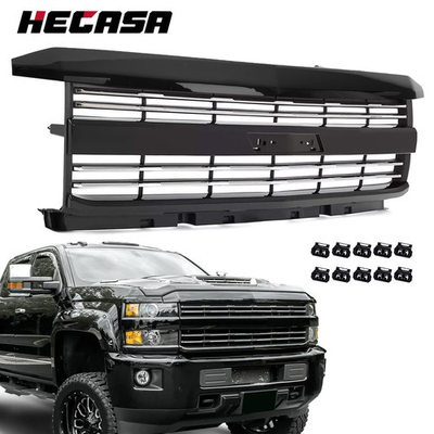 #ad #ad Fits Silverado 2500 HD 3500 HD 2015 2019 Factory Style Grille Hood Black Painted $158.50