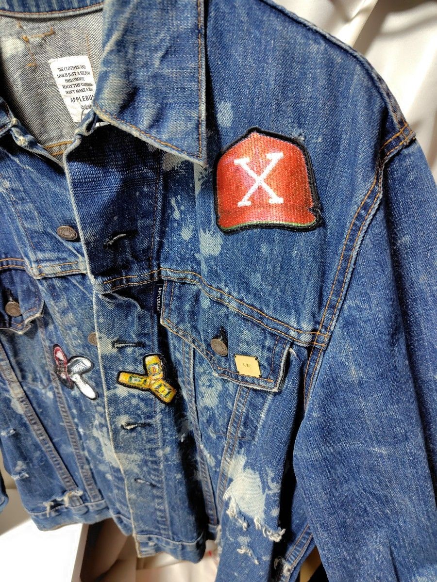 APPLEBUM vintage denim jacket patchwork damage pr… - image 4