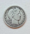 1905 O Barber Quarter VG+ Details - Graffiti Reverse