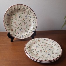 3 x Staffordshire Tableware OAKWOOD Side Plates 7" (18cm) Bread Cake Biscuit VGC