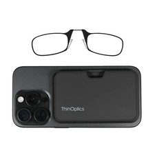 ThinOptics Readers with Magsafe Compatible Case, On-Nose Reading Glasses, Black
