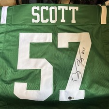 Bart Scott #57 NY Jets Signed Custom Jersey Beckett Certified J-E-T-S
