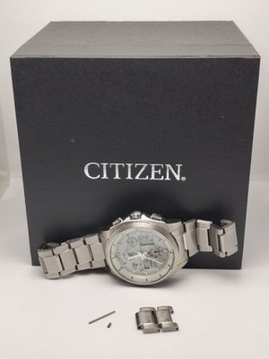 Rare white dial Citizen Attesa digital-analog radio-controlled solar watch Men's