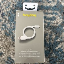 heyday Lightning to USB-A Round Cable MFi certified 3FT WHITE