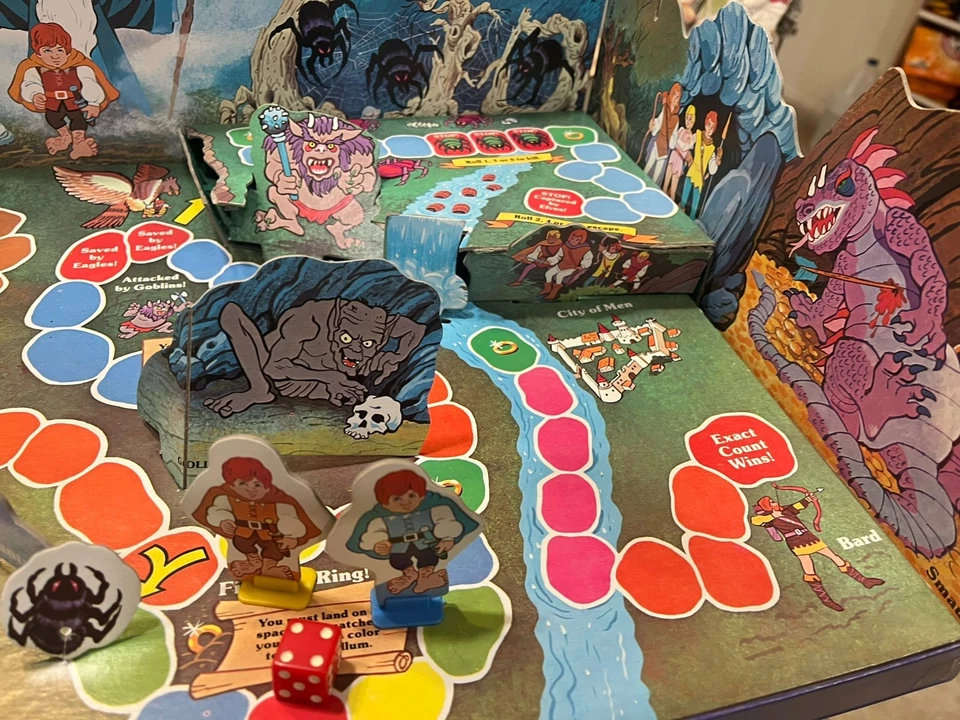RARE Vintage The Hobbit Game 1978 Milton Bradley MB Board Game Missing 2 Pawns - Image 3 of 4