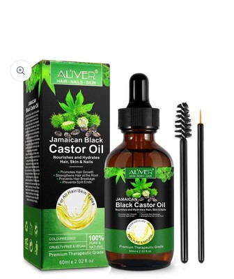  2 NIB  Bottles Al'iver Jamaican Black Castor Oil Pure Cold Pressed, Sealed 