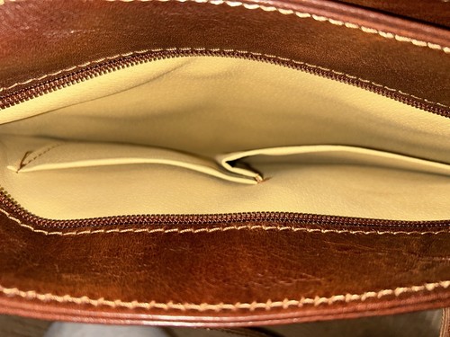 Vintage Florence Brown Italian Leather Shoulder Bag Double Handles Made In Italy, $49.99 - Photo 8