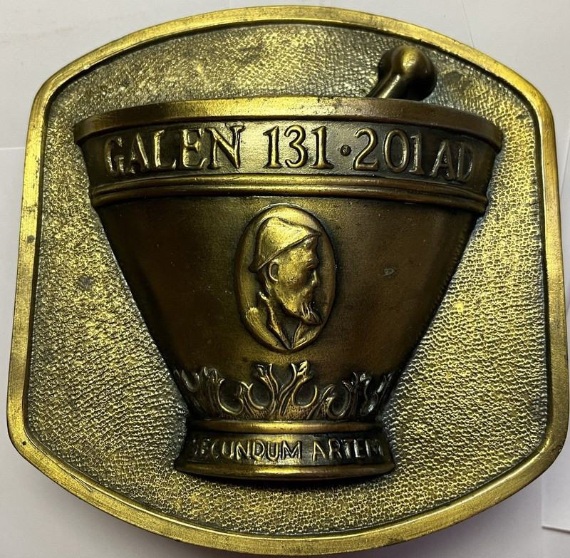 Pharmacy Advertising Plaque,1979 Art History," Galen" Chlor-Trimeton 6"x6"