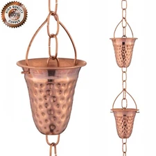 Marrgon Copper Water Chain with Bell Shaped Cups – Durable & Thick Rain Chain