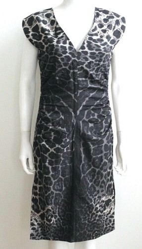 Robe noire imprimée léopard magasin Yves Saint Laurent YSL 2012 F40 UK12