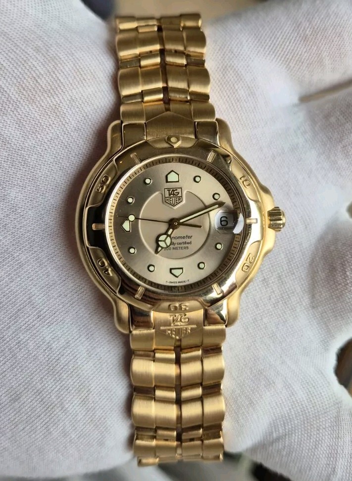 Tag Heuer 6000 Series WH514 18ct Gold w/Box Papers