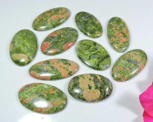 Pendentif Ovale En Unakite Verte Naturelle - Bijou Fait Main En Inde - Plaqué Argent Avec Chaîne