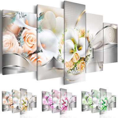 FLOWERS ABSTRACT Canvas Wall Art Image Photo Print b-C-0156-b-n