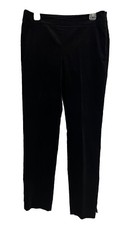 Talbots Pants Chatham Ankle Slim Leg Velvet Black Size 6 Side Zip Cotton Blend