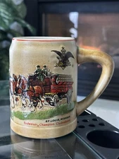 Ceramarte Budweiser Champion Clydesdales St. Louis, MO Beer Mug