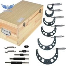 6Pcs 0-6" Precision Outside Micrometer Set 0.0001" Carbide Standards Set