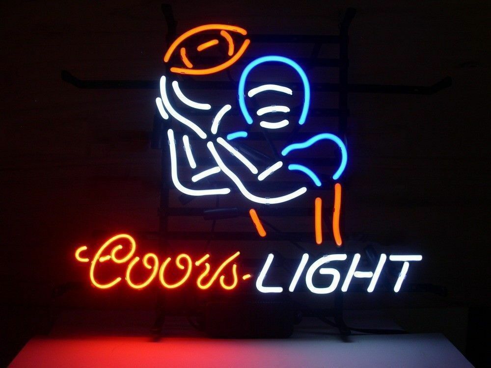 Coors Light Football Player Neon Sign 20