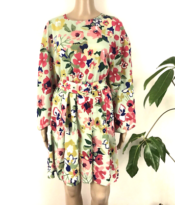 ASOS Neon Rose Floral Swing Dress Size M NWT Party Dance Club