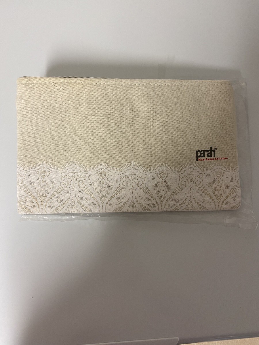 Borsa POCHETTE PARAH Avana Beige con Stampa Ricamo Idea Regalo