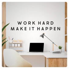 Work Hard Motivational Inspirational Wall Decal Sticker Vinyl Quote Home Decor