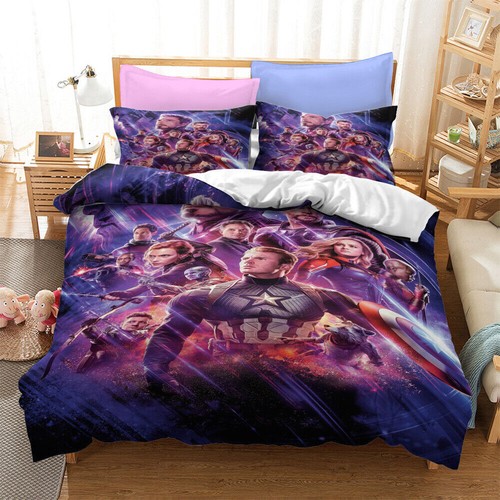 Marvel The Avengers Captain America Iron Man Bedding Set Duvet Cover Pillowcases - Picture 8 of 31
