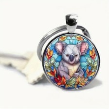 Keyring Fashion Charm  STAINED GLASS KOALA 3cm