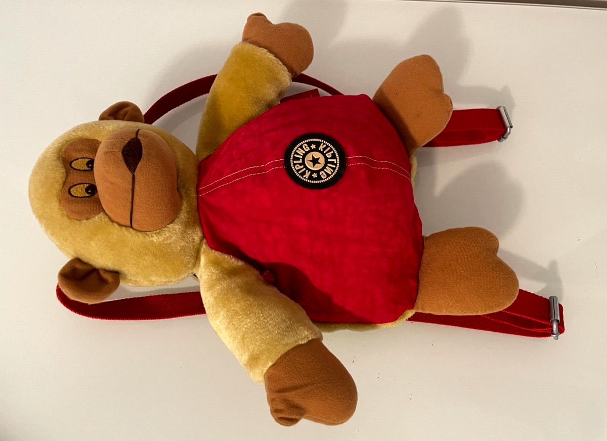 KIPLING Monkey Backpack, Plush Toy, Red, 15