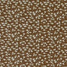 Vines Leaves Floral Brown White All Cotton Fabric BY THE YARD