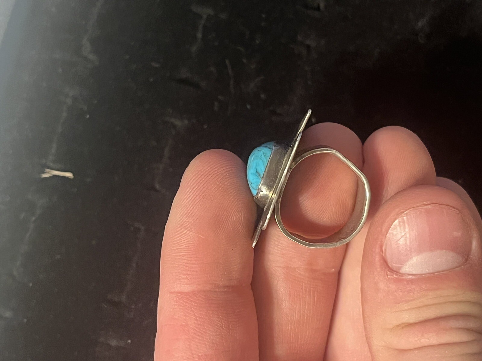 Sterling Silver Turquoise Arrowhead Ring Size 6 O… - image 5