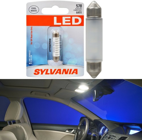 Sylvania Premium LED Light 578 White 6000K One Bulb Interior Map Replace Lamp - Picture 1 of 12