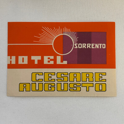 Ancienne étiquette De Valise HÔTEL LA TERRAZZA SORRENTO, Italie. Un Petit Bout D'histoire Pour Collection Ou Déco.