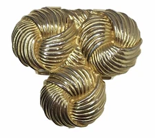 Gay Boyer Signed Scarf Clip Gold Tone Textured Vintage Accessory