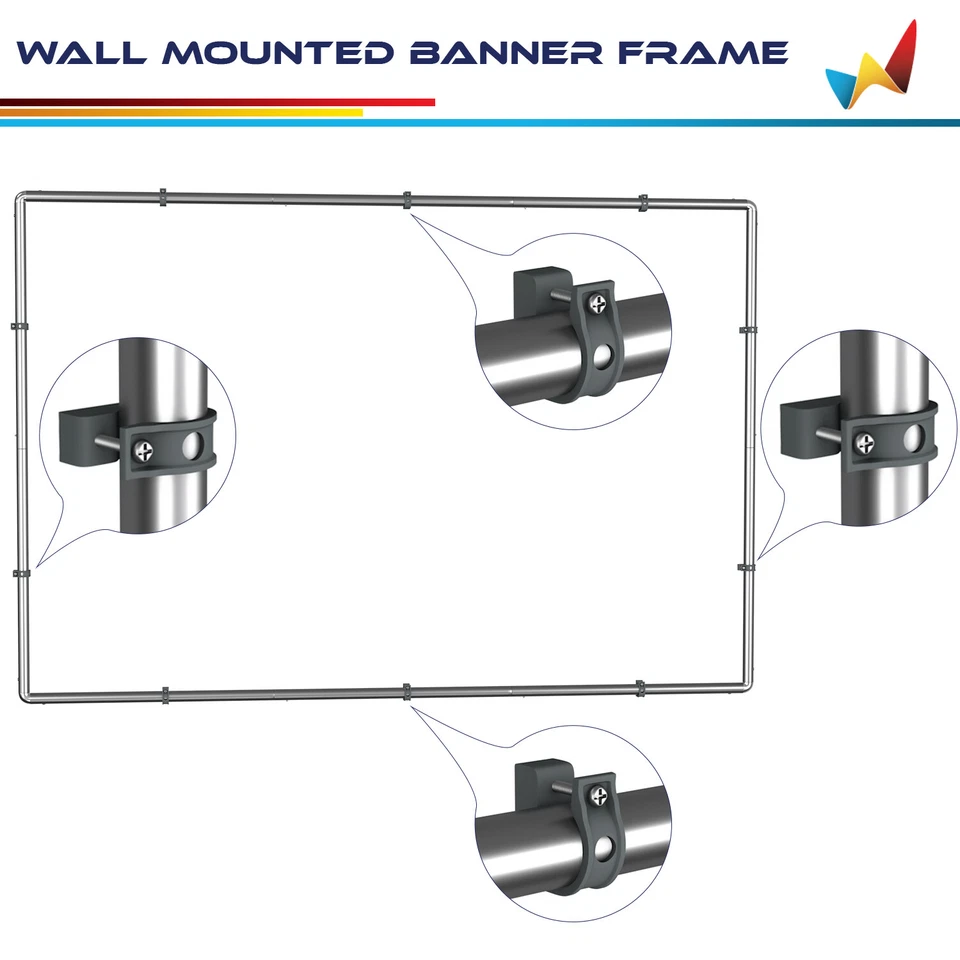 Marco de póster de pancarta montado en la pared negro horizontal vertical pantalla de pared Foto 3 de 4