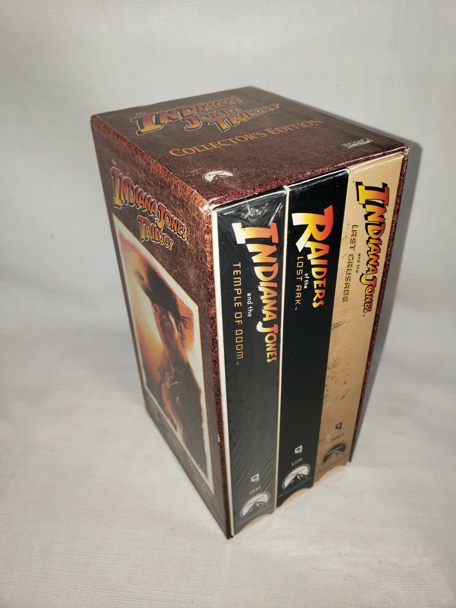 Indiana Jones Trilogy VHS 3-Tape BOX SET 1989 Harrison Ford, Sean