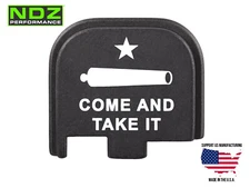 NDZ Glock 43 43X 48 Slide Cover Back Plate Aluminum - Come And Take Cannon