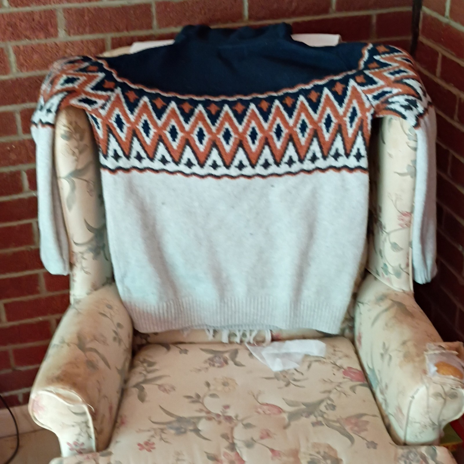 unisex Geometric Pattern Knit Pullover Sweater Na… - image 2